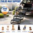 Dog Stairs for Large Dogs, 20" Wide Non-Slip Dog Ramp, Supports 250 lbs