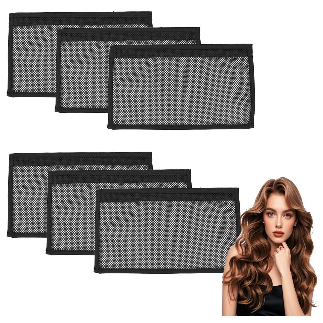 Lock Curly Hair Stretcher Net Prevent Shrinkage No Heat Styling Net Length Hair Stretcher Looser Curl Wave Ringlets Tools Black 13In 4Pcs
