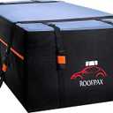 RoofPax Waterproof Rooftop Cargo Carrier Bag – Heavy Duty Car Roof Storage with Double Zipper & Tie Down Straps – Fits Cars with or Without Roof Rack