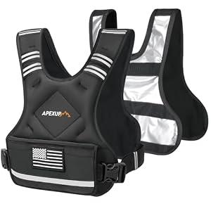 APEXUP 12-18lbs Adjustable Weighted Vest with Washable Layer, Weight Vest for Men Women Strength Training, Running, Walking (Black/ Two Layer)