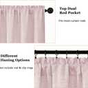OWENIE Blush Pink Cafe Curtains 36 Inch Length 2 Panels Set, Light Filtering Textured Short Kitchen Curtains Over Sink, Small Window Curtain Tier for Cabinet Bathroom RV Camper Basement, 30"W by 36"L