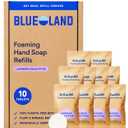 BLUELAND Foaming Hand Soap Refill Tablets, 10-Pack, Lavender Eucalyptus Scent, Eco Friendly Cleaning Products, 10 x 9 Fl oz