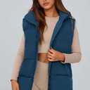 PRETTYGARDEN Women's Puffer Jacket Vests 2026 Fall Casual Sleeveless Stand Collar Zip Up Coats Warm Winter Outerwear (Dark Blue,Large) (Blue)