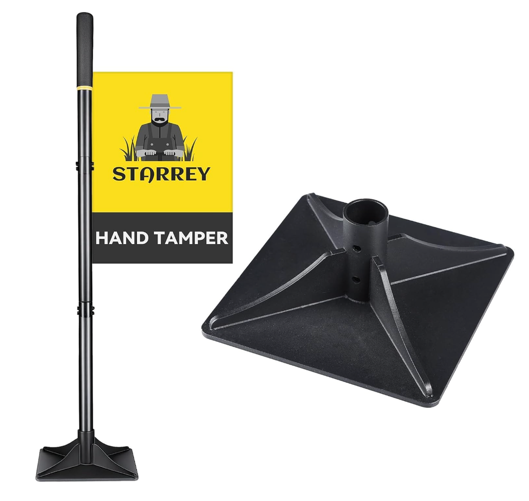 Tamper Tool 8 x 8 Inch with 48" Handle Heavy Duty Steel for Leveling