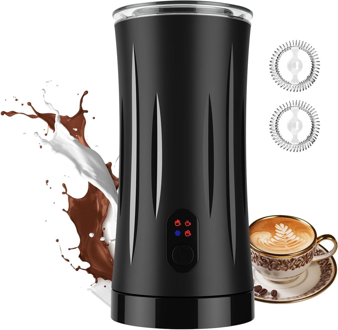 Milk Frother, Liksiy 4-in-1 Coffee Frother, Auto Shut-Off Milk Frother and Steamer with Hot & Cold Foam, Quiet Design Frother Machine for Latte, Cappuccino, Macchiato(Black)