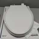 KOHLER 4636-RL-0 Cachet ReadyLatch Elongated Toilet Seat, Quiet-Close Lid, Contoured Seat, Grip-Tight Bumpers and Installation Hardware, White, 18.04"L x 14.18"W