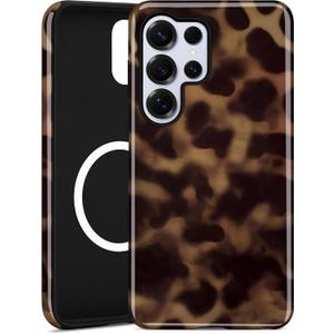 BSMOSPER Compatible for Samsung Galaxy S24 Ultra 5G Case, Dual Layer Heavy Duty 2 in 1 Shockproof Protective Phone Case,Cheetah Leopard Print