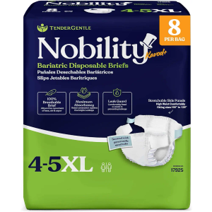 4-5xl Adult Diapers for Women and Men - 8 Bariatric Disposable Briefs with Tabs and Stretchable Side Panels - 100% Breathable with Maximum Absorbency