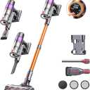 Cordless Vacuum Cleaner, 450W/40KPA 55 Mins Stick Vacuum Cleaner with LED Touch Display, Lightweight Handheld Vacuum Cleaners for Home, Carpet, Pet Hair and Hardwood Floors