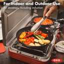 OXO Outdoor Pre-Seasoned Carbon Steel 12" Frying Pan Skillet, Detachable Handle for Easy Storage, Indoor Use, Nonstick with Use, Induction Suitable,Oven & Broiler Safe,Browning, Grill,Sear,Saute,Black
