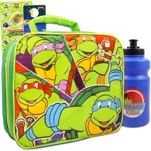 Teenage Mutant Ninja Turtles Lunch Box for Boys - Bundle with TMNT Lunch Bag, Water Bottle, Stickers, More | TMNT Kids Lunch Box
