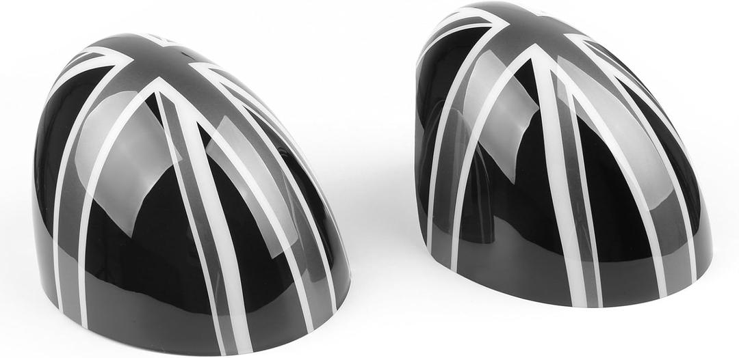 Bruce & Shark Union Jack Pattern Side Mirror Caps Set Covers for MINI Cooper Countryman/Clubman/Hardtop 5-Door (F54/F55/F56/F60) 2014-2019(Auto Powerfolding only), Convertible F57