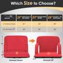 HOPERAN Heated Stadium Seats for Bleachers with Back Support Wide Cushion, Extra Portable Bleacher Seat Foldable Stadium Chair, USB 3 Levels of Heat, Pockets for Outdoor Indoor Sports 25" Red 1pc