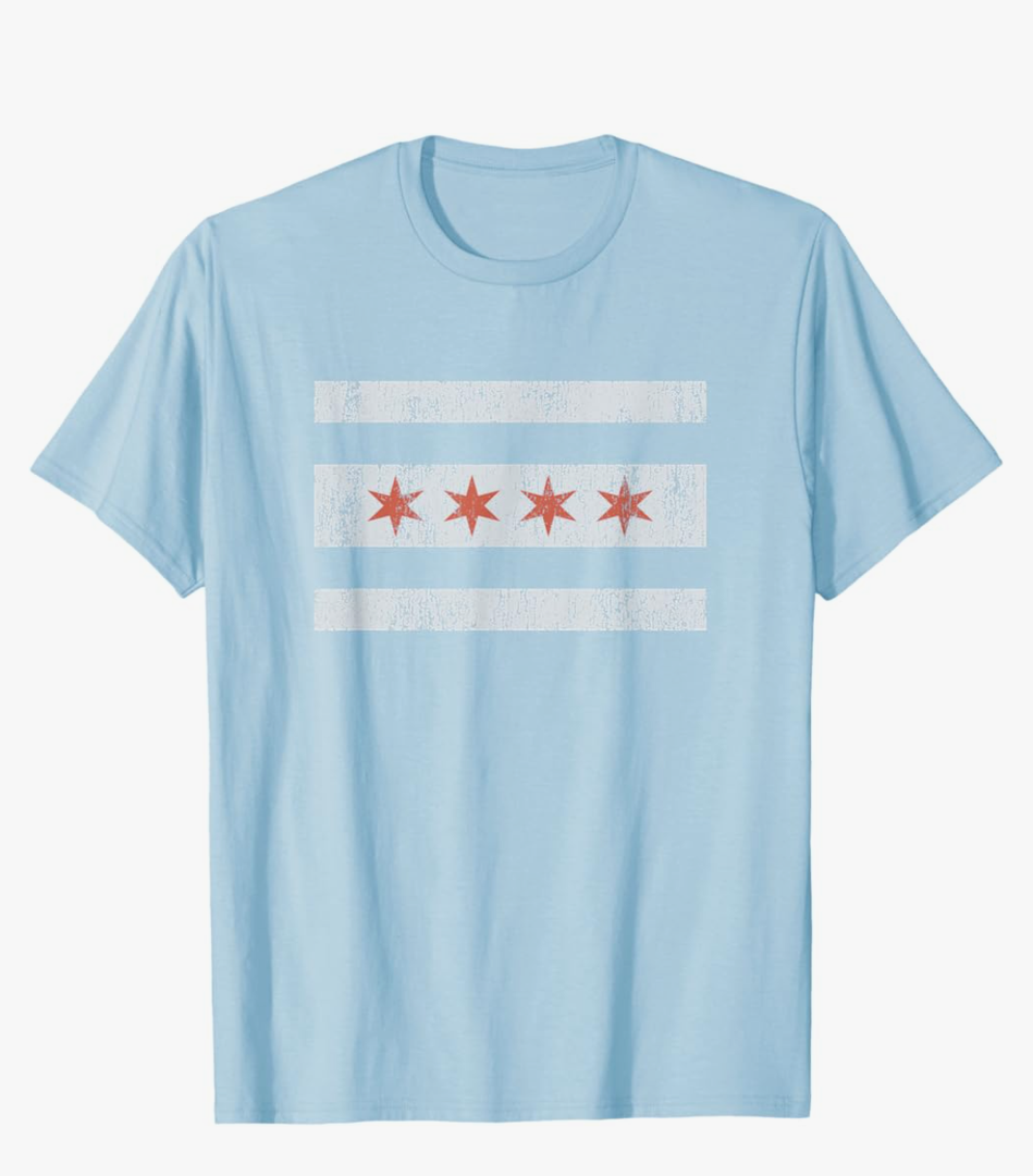 Vintage Chicago Flag Souvenir Men Women Kids T-Shirt 3XL