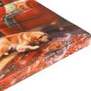 SOFFEE DESIGN 12x16 Christmas LED Canvas Print Wall Decor, Golden Retriever Fireplace Stockings, 4 LEDs Fiber Optic Lights, Pet Lover Gift for Family Room