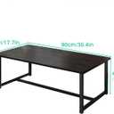 Black Coffee Table Rectangular Center Table for Living Room Open Space Side Table with Metal Frame, Easy Assembly,Wood Coffee Table, 35.43 X 17.72 X 13.19 Inches