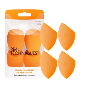 Real Techniques Miracle Complexion Beauty Sponge Makeup Blender, Set of 4