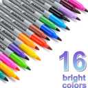 Permanent Markers Fine Tip 320 Pack Bulk,16 Assorted Colors,Waterproof Permanent Marker with Quick Drying on Wood,Plastic,Paper,Metal,Mirror for Gifts Office School Classroom