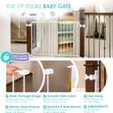 Regalo Safety 29-43" Top of Stairs Baby Gate, Extra Wide Baby Gate, Extra Wide Hardware Mounted Stair Gate with Banister & Wall Mount Kit, Walk-Through Safety Gate with Door for Toddlers & Pets