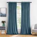 MIULEE Dark Slate Velvet Curtains Thermal Insulated Blackout Curtain Drapes for Bedroom Living Room Darkening 96 Inches Long Curtains Panels Rod Pocket Set of 2