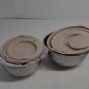 Mixing Bowls with Lids Set, 6 Piece Stainless Steel Nesting Storage Bowls for Kitchen, with 3 Grater Attachments & Non-Slip Bottoms, Size 5.5,3.5,2.5,2.1,1.5,1.1 QT (Khaki)