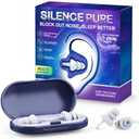 Ear Plugs for Sleeping, Reusable Soft Silicone Earplugs for Noise Reduction (35dB) Hearing Protection, 3D Oval Design for Side Sleepers, Noise Cancelling Earbuds, 2 Pairs (S + M/L)