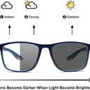 CLASAGA Progressive Multifocal Reading Glasses for Men Photochromic Gray Sunglasses Sports Style Blue Light Blocking Readers (Blue&Clear, 1.0, x)