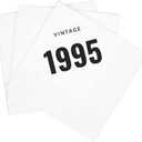 SharkBliss Vintage 1995 30th Birthday Cocktail Napkins, 100 Pack Black Vintage 1995 Disposable Paper Beverage Cocktail Napkins for His Her Thirty 30th Birthday Party, 2-Ply, 5x5" (1995 Black)