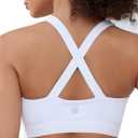 Cordaw Pickleball Sports Bras for Women High Support, Molded Cup Crisscross Back High Impact Workout Yoga Bra (Large, White)