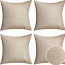 Home Brilliant Pillow Shams Outdoor Pillows Covers Linen Decorative Throw Pillow Cover, 20x20 inch(50cm), 4 Pcs, Light Linen