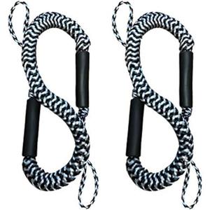 Pactrade Marine Bungee 2 Pieces Dock Line Mooring Rope 3.8ft EVA Foam Floats (Black & White)