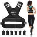NEALFIT Weighted Vest for Women and Men, 11-20lb Adjustable Weighted Vest with Reflective Strip, Body Weight Vest for Walking, Running, Fitness, Strength Training (Black, 11-20 lbs)