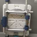 Sliding Shower Chair Tub Transfer Bench with Swivel Seat, Shower Bench for Elderly and Disabled, with Security Belt, 360 Rotation, Slides and Rotates, Adjustable,one Touch Slide Button, Dark Blue