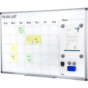 VEVOR Dry Erase Calendar for Wall, 36 x 24 Inches Whiteboard Calendar, Monthly Planner Magnetic Dry Erase Board, 1 Magnetic Erase & 2 Dry Erase Marker & Movable Tray for Restaurant Office Home School