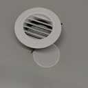 6 Inch Round Air Vent, Uibkor ABS Soffit Vent Exhaust Vent with Built-in Screen Mesh, White Louver Grille Cover, Dryer Vent Soffit for Home Bathroom Office Kitchen Ventilation, Opening Size 5.66 Inch