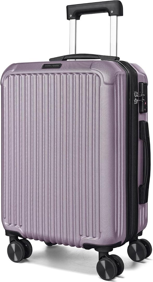 LIGHT FLIGHT 20 Inch Carry On Luggage 22x14x9 Airline Approved, Rose Purple