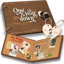 1 Year Anniversary Boyfriend Gifts - One Year Anniversary Dating Gifts For Her Girlfriend, First Paper Anniversary For Him Men, 1 Year Anniversary Scrapbook, 1st Anniversary Wedding Gift (Brown)