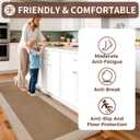 Kitchen Mats for Floor, Super Absorbent Kitchen Rugs Non Slip Washable, Soft Linen Braided Kitchen Runner Rug, Standing Mat Kitchen Sink Mat, Easy to Clean, Brown 17x47