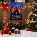 LED Christmas Haunted House Garden Flag Stake, Solar-Powered Double-Sided Outdoor Decor, Scary Yard Flag for Patio Lawn Thanksgiving Party Winter Holiday Decorations & Gifts