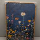 WHASAYART Vintage Framed Floral Wall Art 16x24 Blue White Starry Print