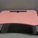 Mind Reader Lap Desk Laptop Stand, Bed Tray, Folding Legs, Couch Table, Portable, MDF, 23.25" L x 13.75" W x 10.5" H, Pink