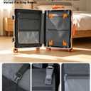 feilario PC Carry On Luggage, Aluminum Frame Wide Handle, TSA Lock | Front laptop compartment, PC+ABS shell and spinner wheels keep work essentials reachable for meetings and airports, 20in