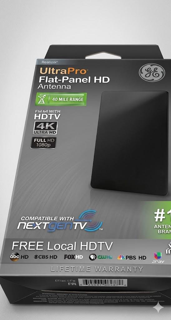 GE UltraPro Flat Panel HD Indoor Antenna Free Local HDTV 4K UltraHD Full 1080P H