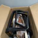 Yaheetech Mid Back Mesh Office Chair with Leather Seat Executive Office Computer Task Chair with Armrests and Lumbar Support, Brown