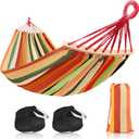 Bestrip Portable Hammock Single & Double Hammocks with Carrying Bag and 2 Tree Straps for Camping Travel Beach Outdoor 660lbs Capacity