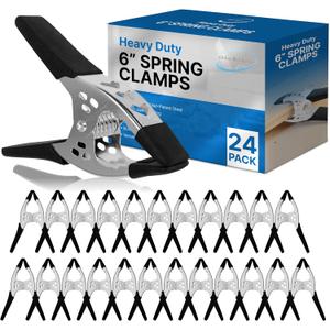 Lot of 24-6" inch Spring Clamp Large Super Heavy Duty Spring Metal Black - 3 inch Jaw Opening