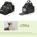 Expandable Pet Carrier Bag - Airline-Approved, Breathable Mesh, Secure Zippers, Padded Handle & Multi-Pockets (Dark Grey), 17"L x 11"W x 11"H