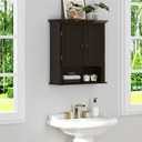 UTEX Medicine Cabinet, Bathroom Storage Cabinet Wall Mounted, Espresso