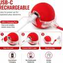 Interactive Cat Toy Ball with LED Lights, USB-C Rechargeable Automatic Cat Toy with Feather Tail, Smart Exercise Toy for Indoor Cats & Kittens, Upgraded Version
