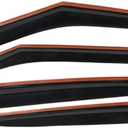 4Pcs Sun Rain Guard Window Visors Front Rear Left Driver Right Passenger Upper Side Tape on External Window Style Acrylic Smoke Tinted for Hyundai for Veloster 2012-2017 FZ-WD-HYVEL11